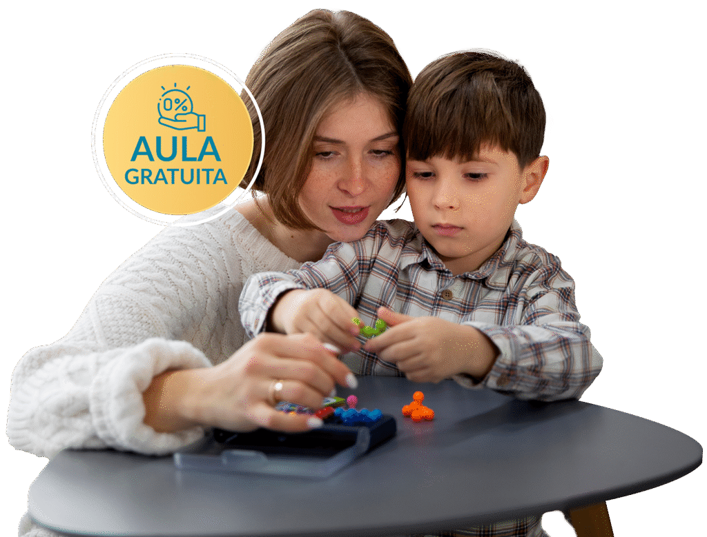 mother kid playing front view